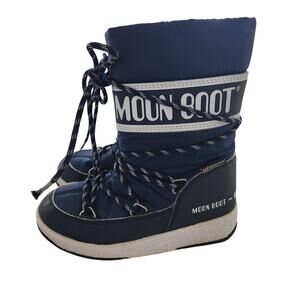 Moon Boot JR Sport Navy Blue Snow Boots Kids Size 12.5